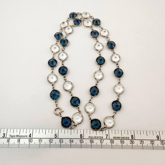 Touchstone Chanelle Necklace by Swarovski Blue and White Crystals Called Rain - Picture 2 of 4